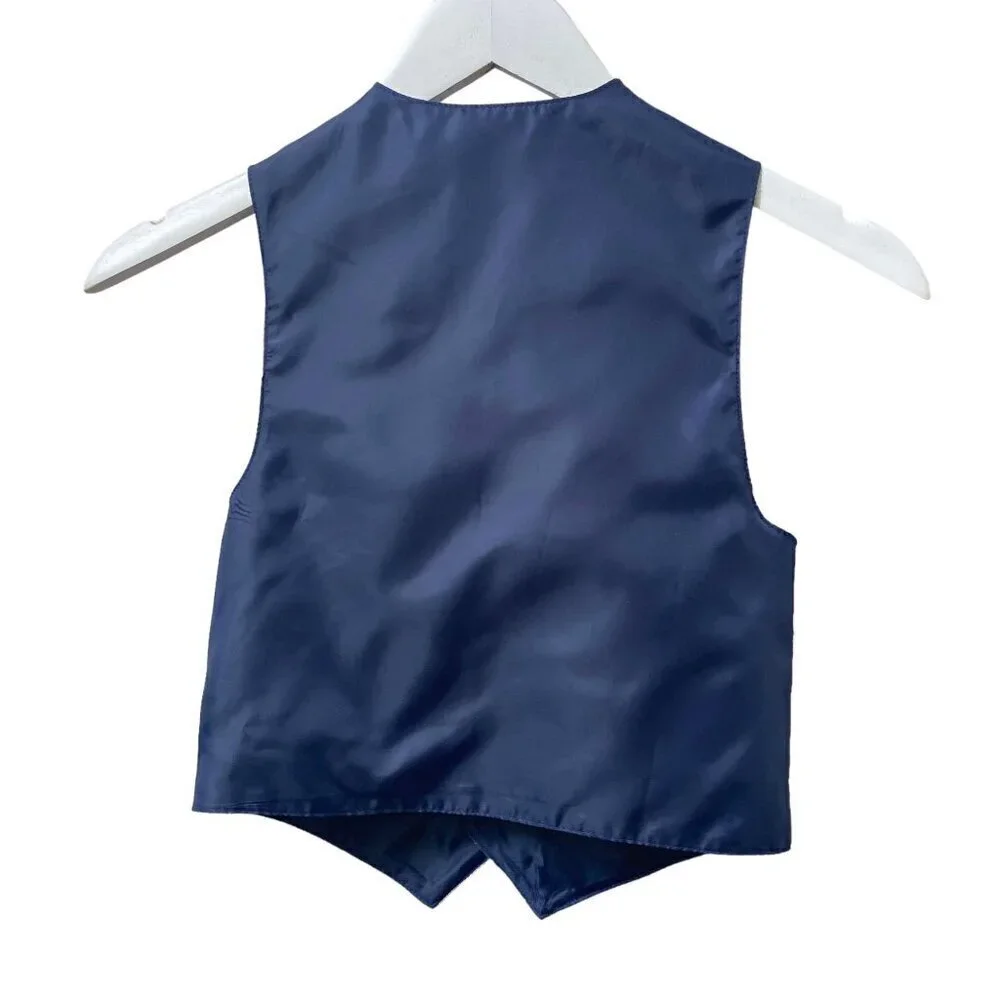 NAUTICA Boys Vest Size 5 Blue Linen Blend